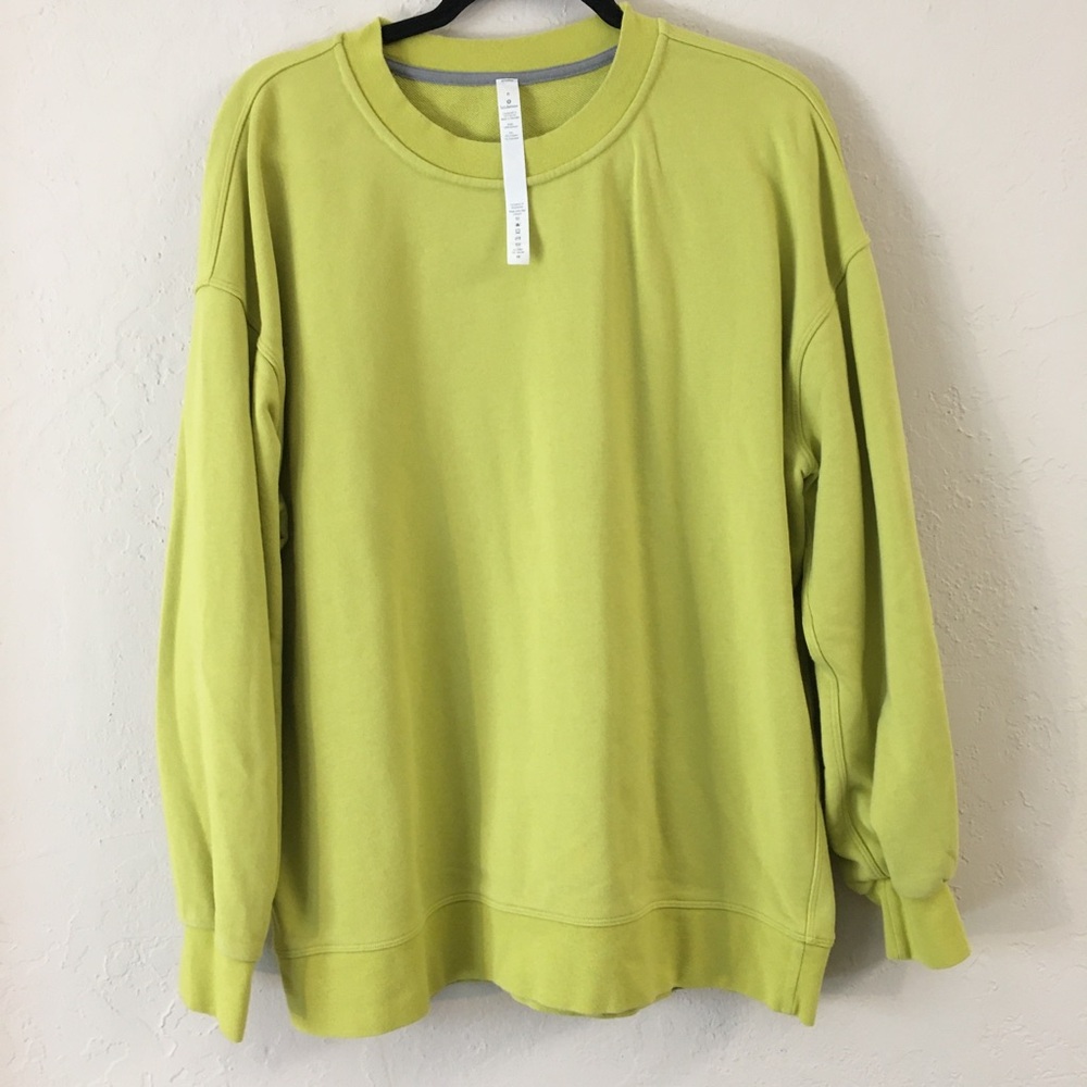 Lululemon Perfectly Oversized Crew Sweatshirt 8 Crispin Green Yoga Athletic Gym - Picture 2 of 9